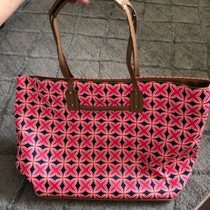 Stella and Dot Red and Navy Medallion Large Tote